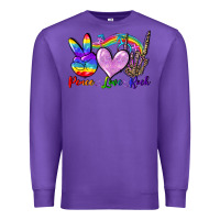 Purple Peace love rock Premium Sweatshirt - FaDigitalArtStudio