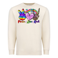 Sandshell Peace love rock Premium Sweatshirt - FaDigitalArtStudio