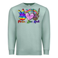 Peace Love Rock Premium Sweatshirt | Teevron