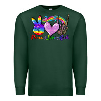 Sports Green Peace love rock Premium Sweatshirt - FaDigitalArtStudio