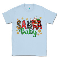Dusty Blue Santa Baby With Santa Classic Tee - BundleAndBundleShop