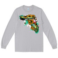 Moon Dust Florida Map with Sunflower and Serape Cactus Long Sleeve Tee - Bettercallsaul
