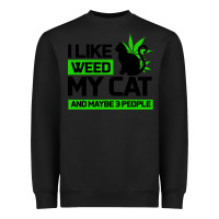 Black Cat Weed I Like My Cat Gift Heavyweight Sweatshirt - Bettercallsaul