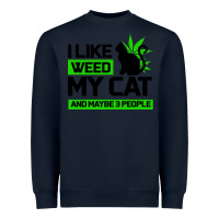 Navy Cat Weed I Like My Cat Gift Heavyweight Sweatshirt - Bettercallsaul