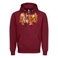 Burgundy chinese new year 2023 rabbit year Zipper Hoodie - CowGirlArtShop