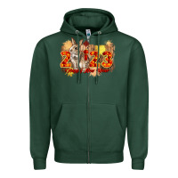 Sports Green chinese new year 2023 rabbit year Zipper Hoodie - CowGirlArtShop