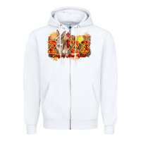 White chinese new year 2023 rabbit year Zipper Hoodie - CowGirlArtShop