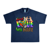 Navy More Love Less Hate LGBTQ Urban Heavy Tee - BundleAndBundleShop