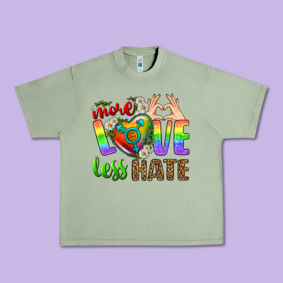 More Love Less Hate Lgbtq Urban Heavy Tee Designed By Bundleandbundleshop