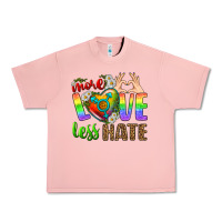 Salmon More Love Less Hate LGBTQ Urban Heavy Tee - BundleAndBundleShop