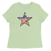 Matcha American Flag Star Ladies Tee - LillyAllenDesigns