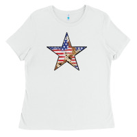 White American Flag Star Ladies Tee - LillyAllenDesigns