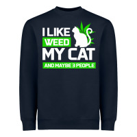 Navy Cat Weed I Like My Cat Gift Heavyweight Sweatshirt - Bettercallsaul