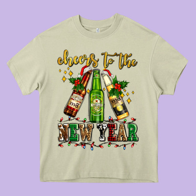 Cheers To The New Year With Beers Heavy Core Tee Designed By Adodesignshop