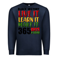 Navy black history live it Premium Sweatshirt - FaDigitalArtStudio