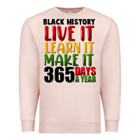 Pale Pink black history live it Premium Sweatshirt - FaDigitalArtStudio