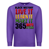 Purple black history live it Premium Sweatshirt - FaDigitalArtStudio