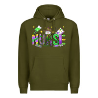 Army Green mardi gras nurse Premium Hoodie - OliviaCreatesArt