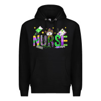 Black mardi gras nurse Premium Hoodie - OliviaCreatesArt