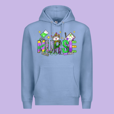 Mardi Gras Nurse Premium Hoodie Designed By Oliviacreatesart