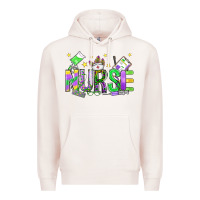 Pale Pink mardi gras nurse Premium Hoodie - OliviaCreatesArt