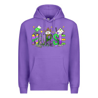 Purple mardi gras nurse Premium Hoodie - OliviaCreatesArt