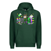 Sports Green mardi gras nurse Premium Hoodie - OliviaCreatesArt