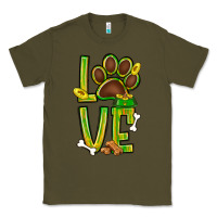 Army Green Tie dye St. Patrick's Day love dog paw Classic Tee - BundleAndBundleShop