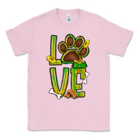 Bubblegum Pink Tie dye St. Patrick's Day love dog paw Classic Tee - BundleAndBundleShop