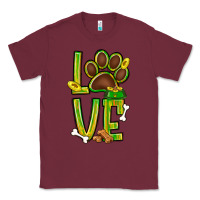 Burgundy Tie dye St. Patrick's Day love dog paw Classic Tee - BundleAndBundleShop