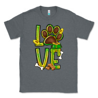 Charcoal Heather Tie dye St. Patrick's Day love dog paw Classic Tee - BundleAndBundleShop