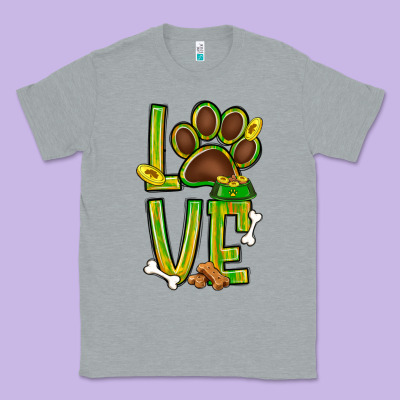 Tie Dye St. Patrick's Day Love Dog Paw Classic Tee Designed By Bundleandbundleshop