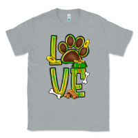 Heather Grey Tie dye St. Patrick's Day love dog paw Classic Tee - BundleAndBundleShop