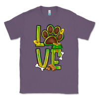 Lavender Tie dye St. Patrick's Day love dog paw Classic Tee - BundleAndBundleShop