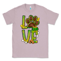Lilac Tie dye St. Patrick's Day love dog paw Classic Tee - BundleAndBundleShop