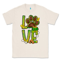 Natural Tie dye St. Patrick's Day love dog paw Classic Tee - BundleAndBundleShop