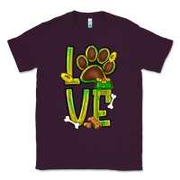 Plum Tie dye St. Patrick's Day love dog paw Classic Tee - BundleAndBundleShop