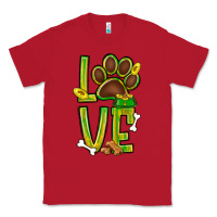 Red Tie dye St. Patrick's Day love dog paw Classic Tee - BundleAndBundleShop