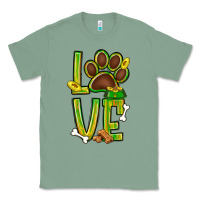 Sage Tie dye St. Patrick's Day love dog paw Classic Tee - BundleAndBundleShop