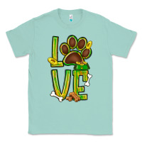 Seafoam Tie dye St. Patrick's Day love dog paw Classic Tee - BundleAndBundleShop