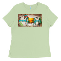 Western Howdy Cowboy Horse Sunset Weapon Cactus Leopard  License Plate Ladies Tee | Teevron