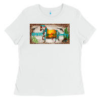 White western howdy cowboy horse sunset weapon cactus leopard  license plate Ladies Tee - BarkalooDesign