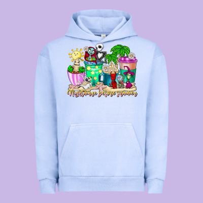 Nightmare Before Summer Coffee Cups Urban Hoodie Designed By Cowhidedigitalart