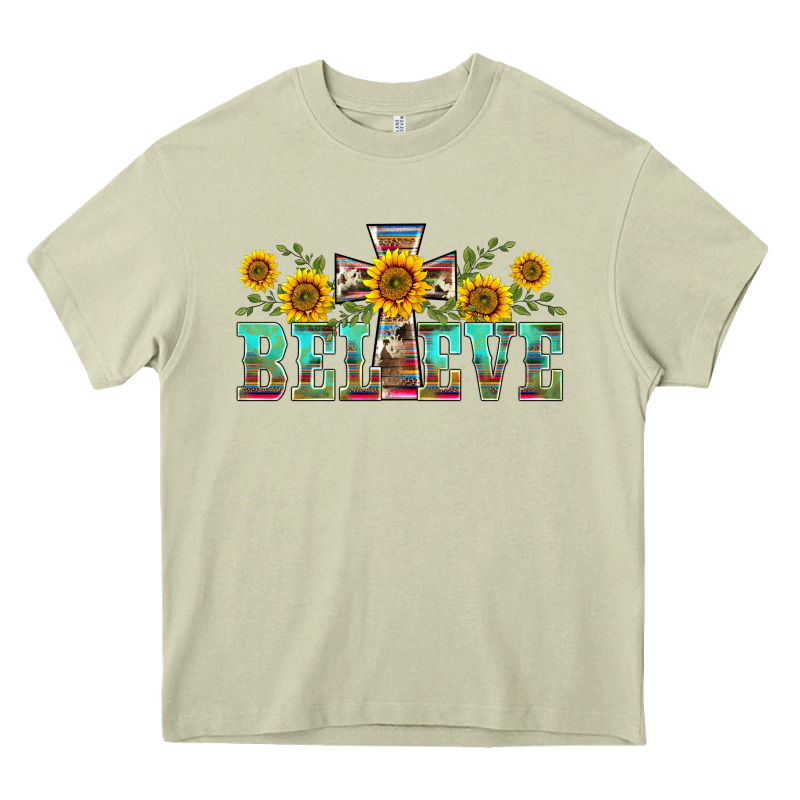 Western Believe Sunflowers Flowers Heavy Core Tee by BarkalooDesign | Teevron