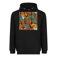Black western aztec bull skull seamless pattern Heavyweight Hoodie - FaDigitalArtStudio
