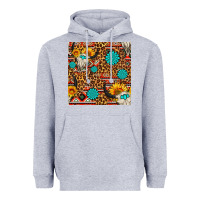 Heather Grey western aztec bull skull seamless pattern Heavyweight Hoodie - FaDigitalArtStudio