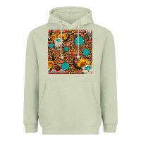 Matcha western aztec bull skull seamless pattern Heavyweight Hoodie - FaDigitalArtStudio