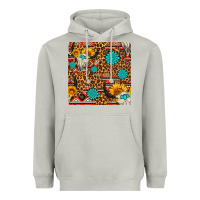 Moon Dust western aztec bull skull seamless pattern Heavyweight Hoodie - FaDigitalArtStudio
