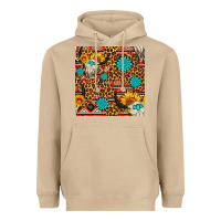 Mushroom western aztec bull skull seamless pattern Heavyweight Hoodie - FaDigitalArtStudio