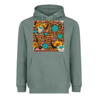 Sage western aztec bull skull seamless pattern Heavyweight Hoodie - FaDigitalArtStudio